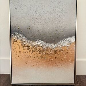 Abstract Textured Wall Art in Gold, Silver, White